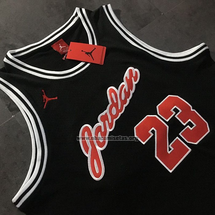 Camiseta Michael Jordan NO 23 Negro Rojo